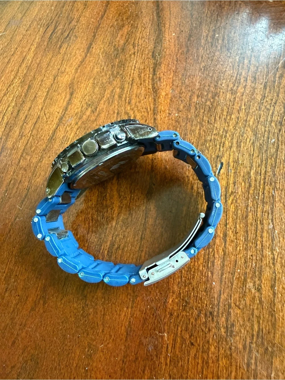 Rocawear Blue Strap men’s Watch with Black and Gold Dial